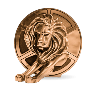 Imagem da estátua do Cannes Lions Bronze .