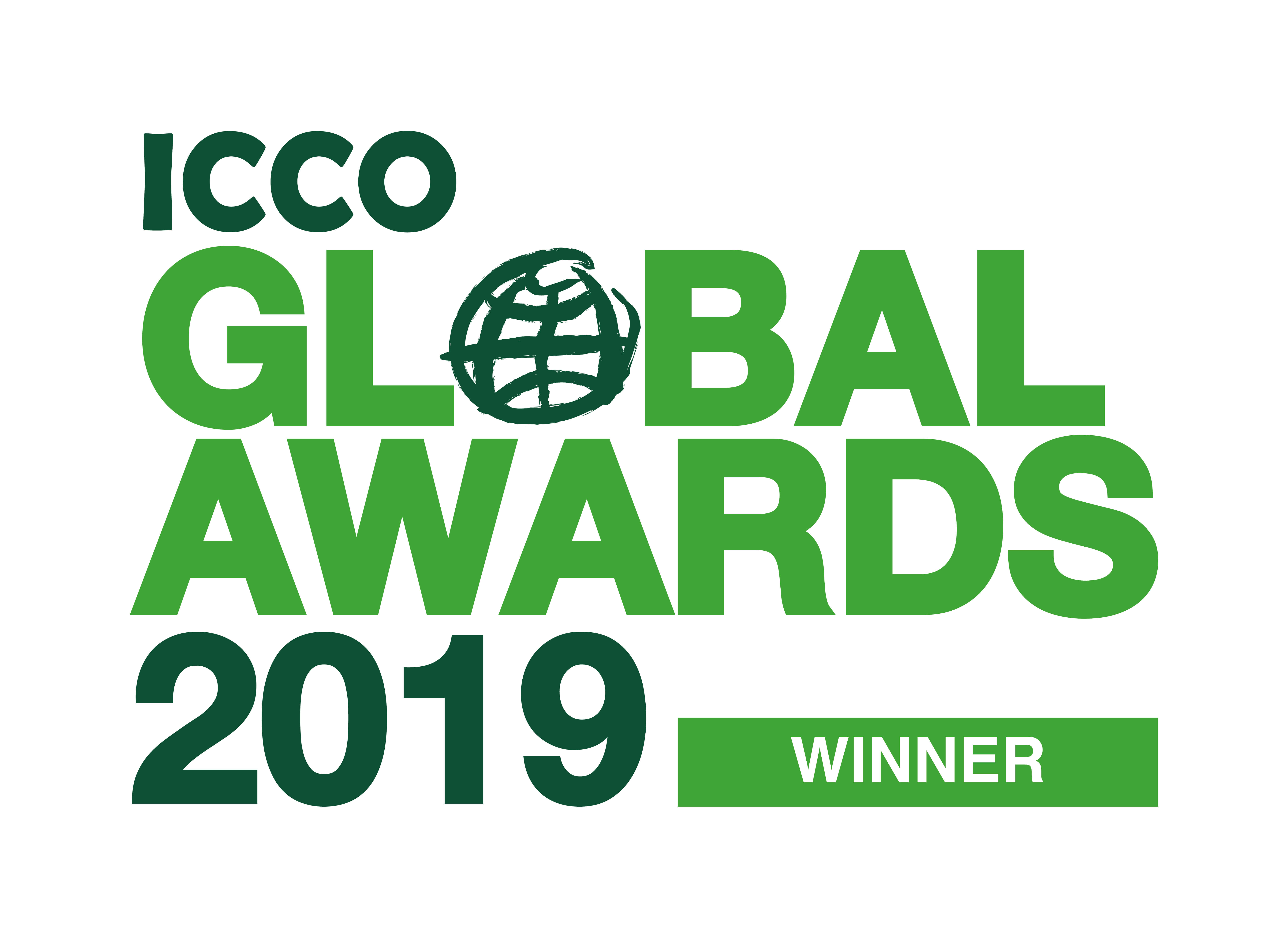 Winners award for the ICCO Global Awards 2019.