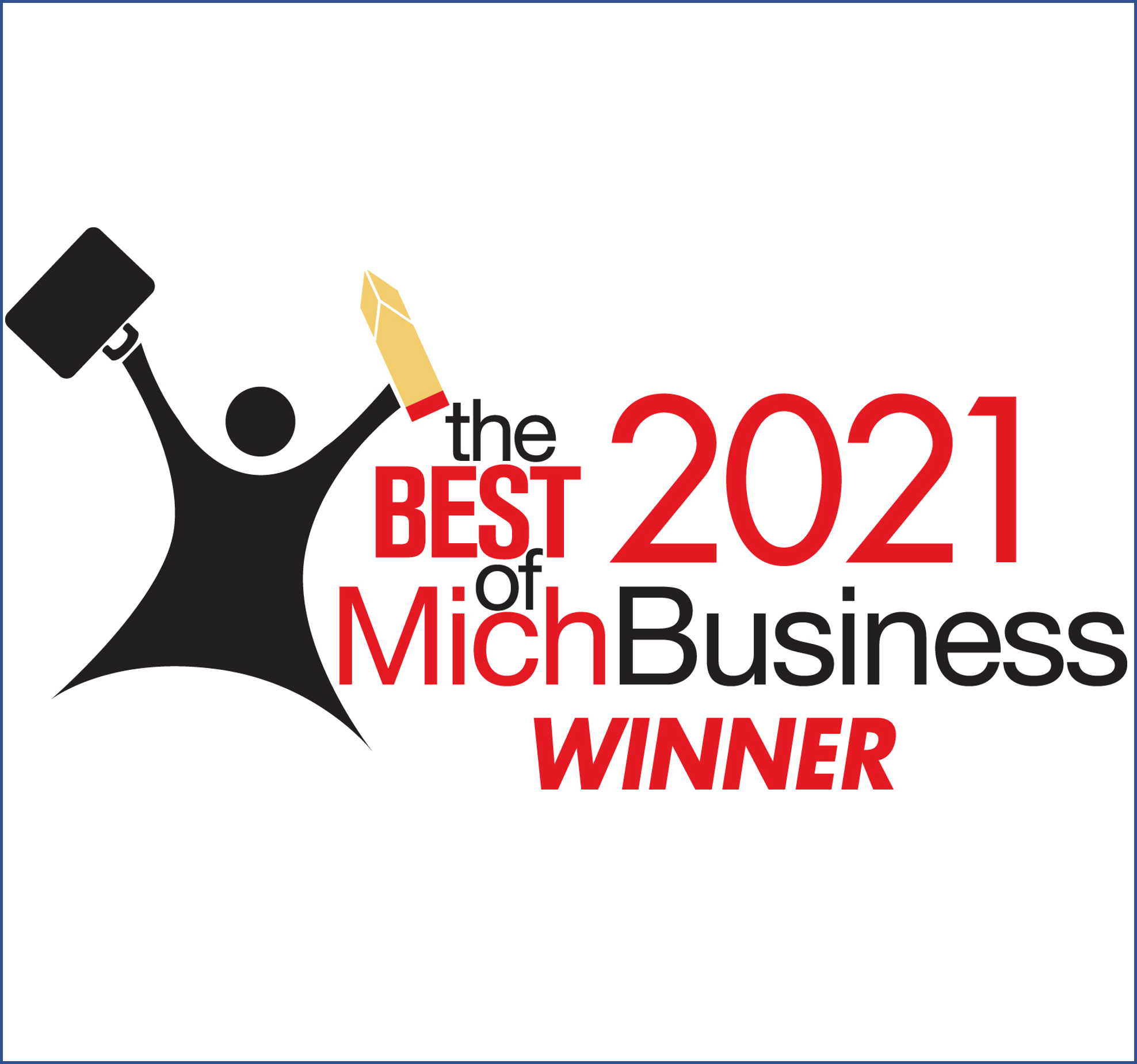 Logo for MichBusiness award winner 2021.