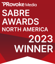 PRovoke Sabre North America Logotipo de los ganadores de 2023.