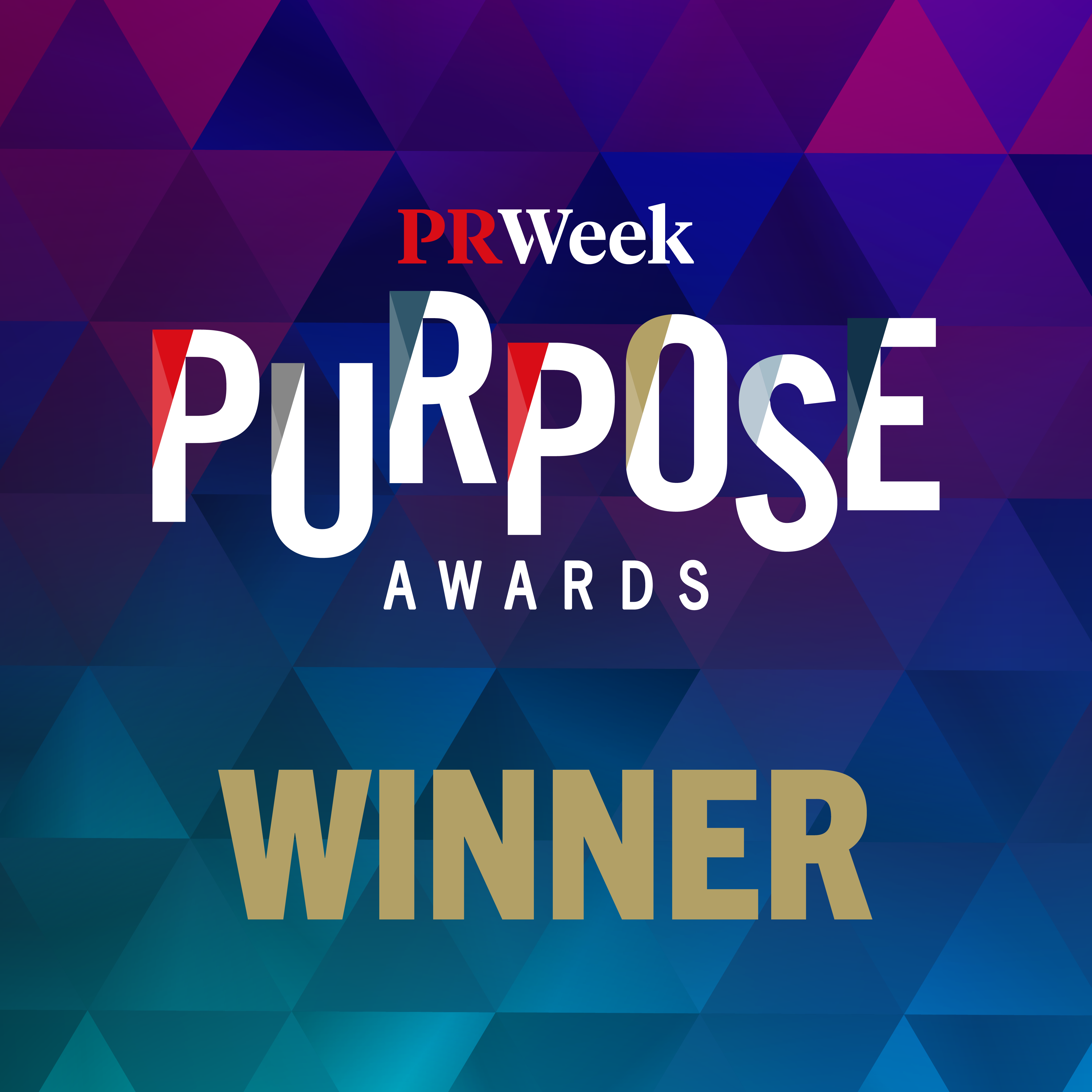 Winners logo from PR Week Purpose Awards 2023.