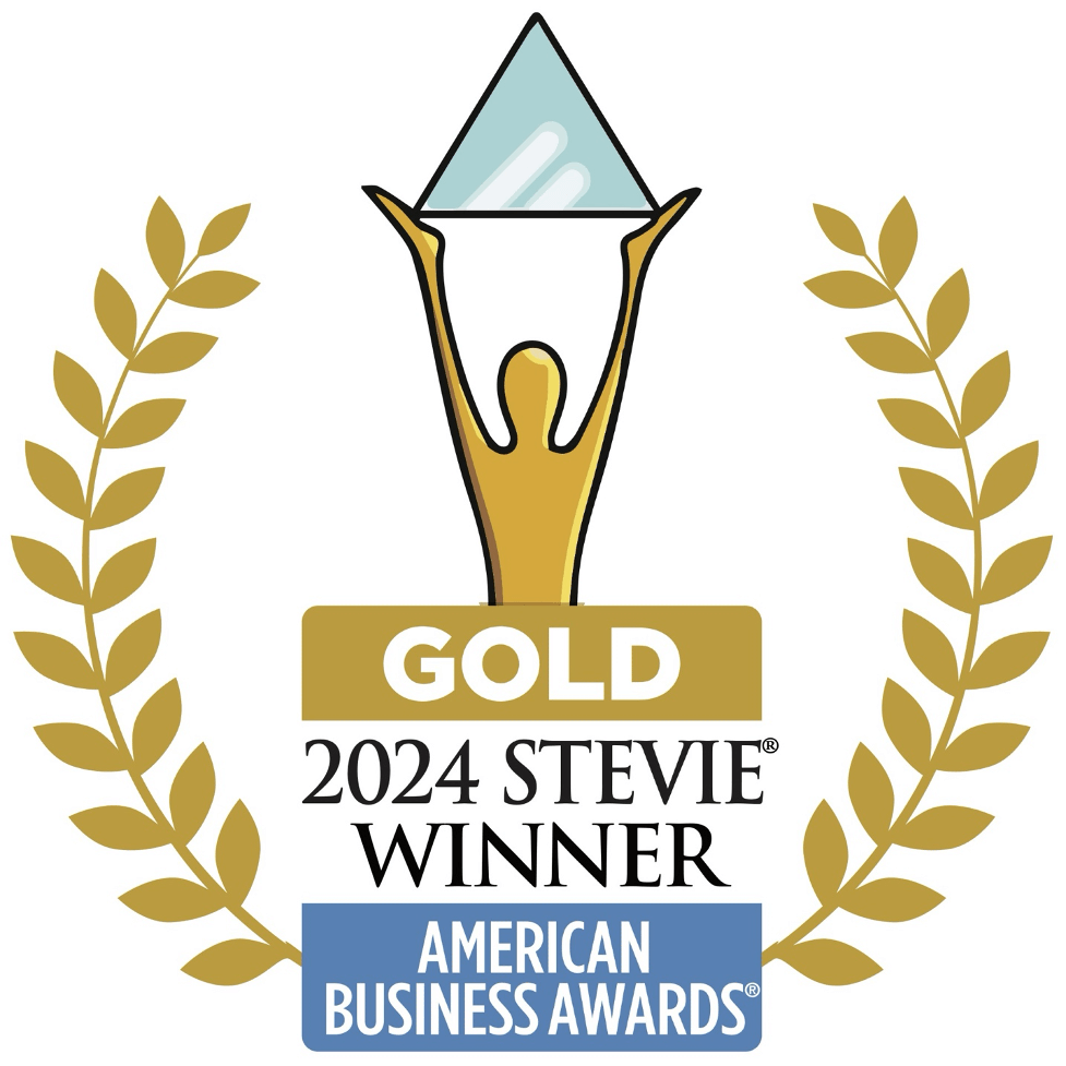 Gold winners logo for the Stevie Awards 2024.